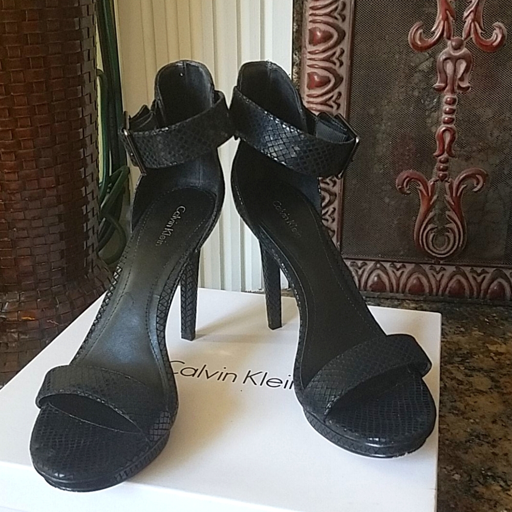 Calvin Klein Vivian Snake Print Heels